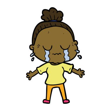 çizgi film ağlayan yaşlı kadın