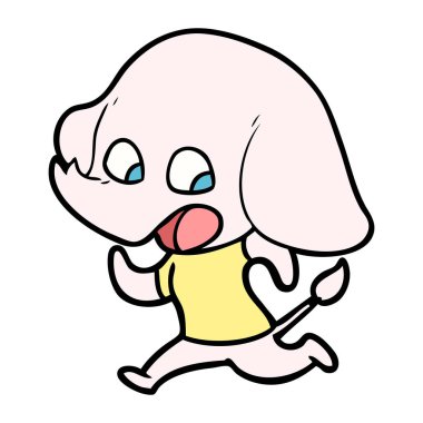 vektör çizim sevimli çizgi fil