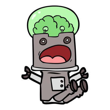 Çizgi film robotunun vektör çizimi