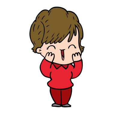 vektör çizim karikatür komik kadın