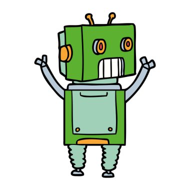 Çizgi film robotunun vektör çizimi