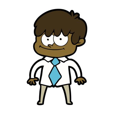 mutlu çizgi film adam vektör çizim