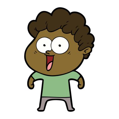 vektör çizim karikatür mutlu adam