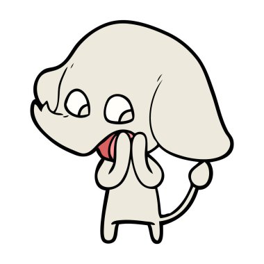 vektör çizim sevimli çizgi fil