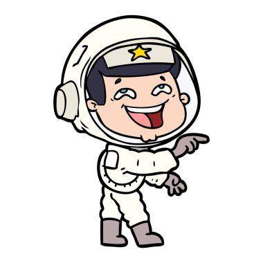 vektör çizim karikatür gülen astronot