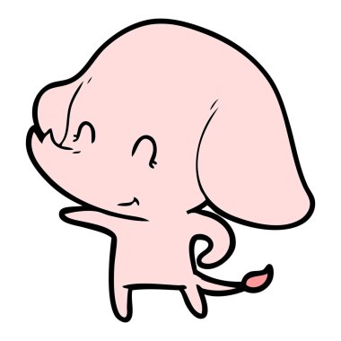 vektör çizim sevimli çizgi fil