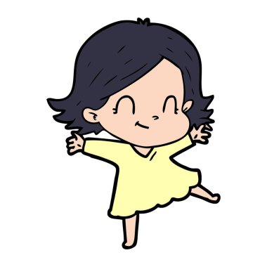 vektör çizim karikatür dostça kız