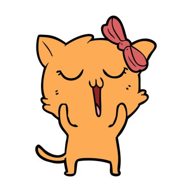 Çizgi film kedisinin vektör çizimi