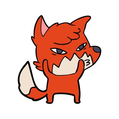 Akıllı karikatür fox vektör çizim
