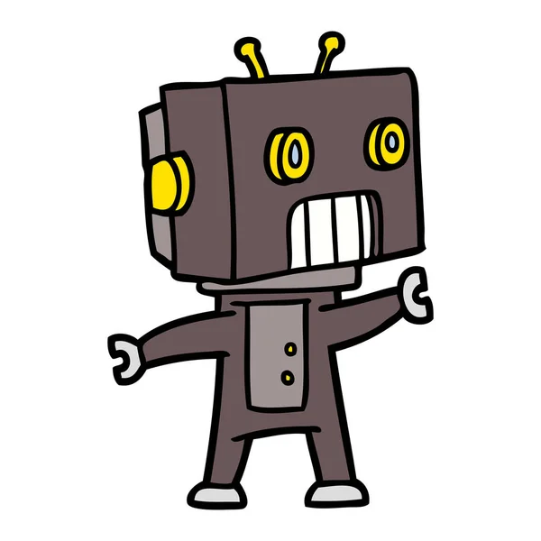 Vector Illustration Cartoon Robot — Stock Vector