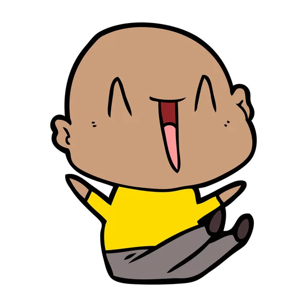 Happy Cartoon Bald Man — Stock Vector