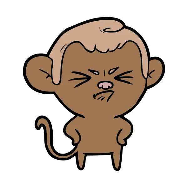 Εικονογράφηση Διάνυσμα Καρτούν Ενοχλημένος Μαϊμού — Διανυσματικό Αρχείο