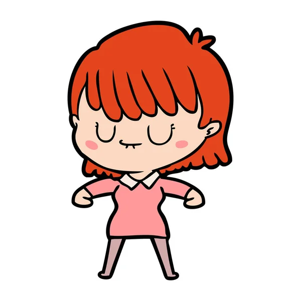 Vector Illustratie Van Cartoon Vrouw — Stockvector