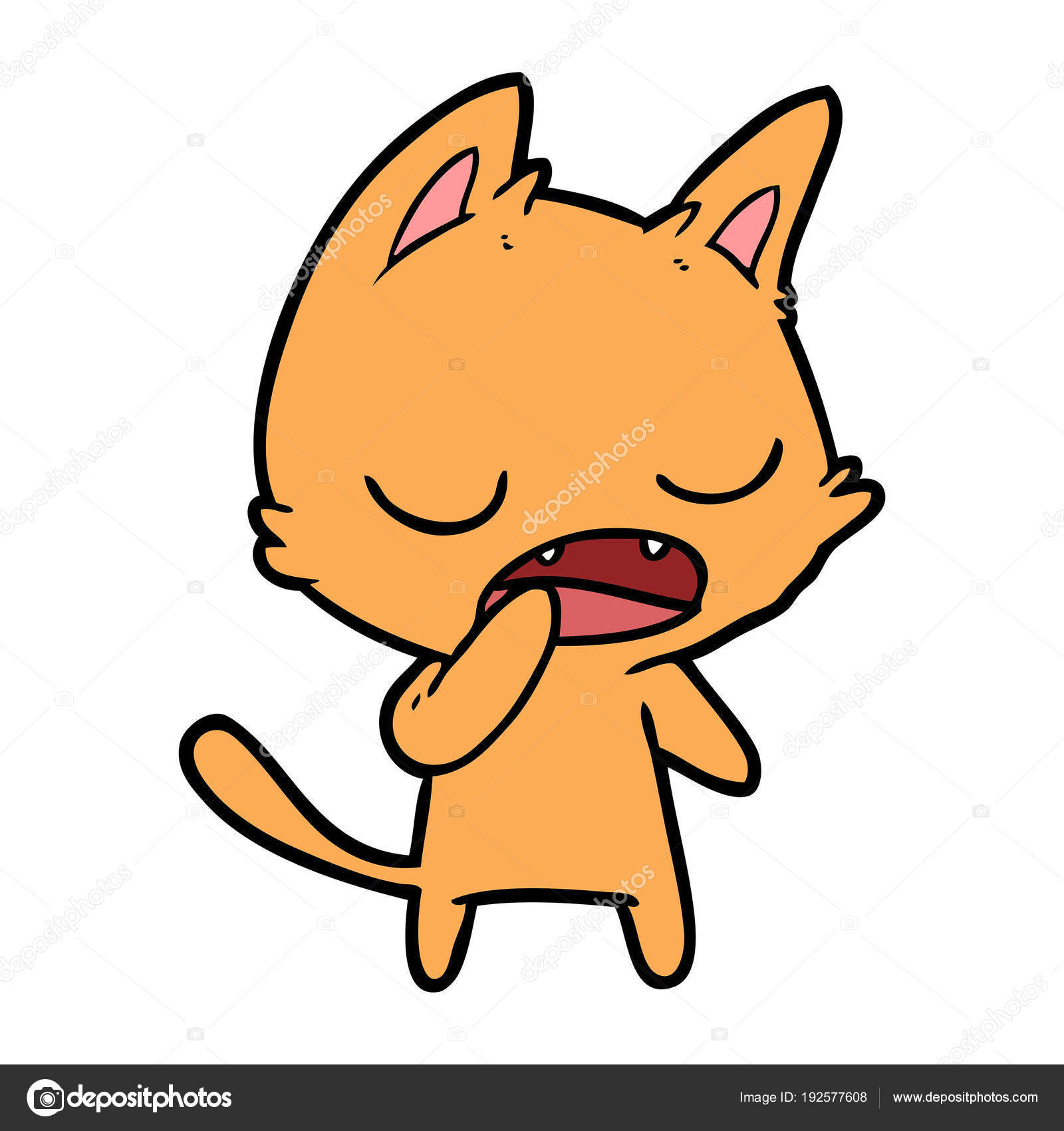 Kedi Karikatür Konuşma Vektör Çizim — Stok Vektör © lineartestpilot