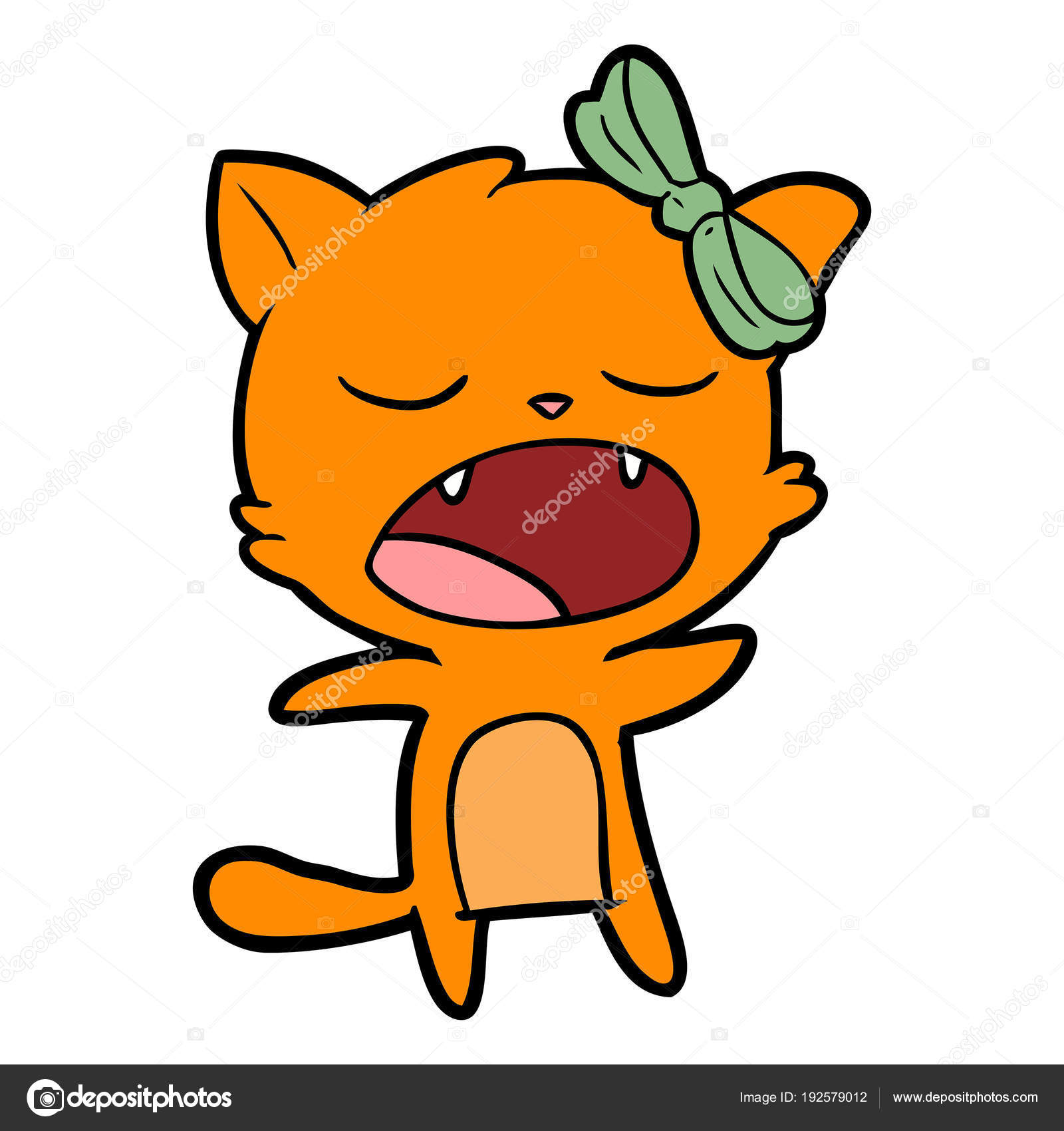 Vektör Çizim Karikatür Şarkı Kedi — Stok Vektör © lineartestpilot