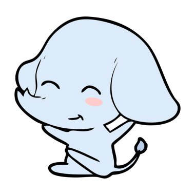 vektör çizim sevimli çizgi fil