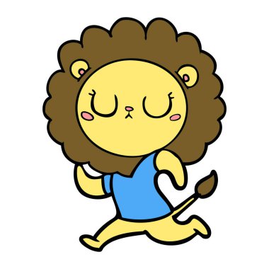 Çizgi film aslanının vektör çizimi