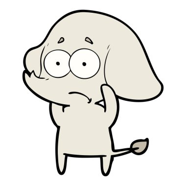 vektör çizim karikatür emin fil