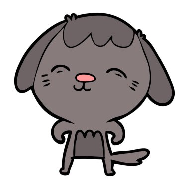 vektör çizim mutlu karikatür köpek