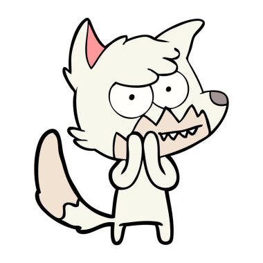 vektör çizim karikatür sırıtan Fox