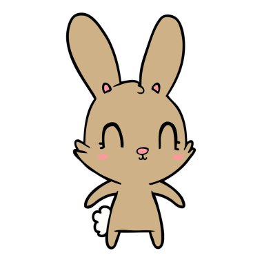 Tatlı çizgi film tavşanının vektör çizimi