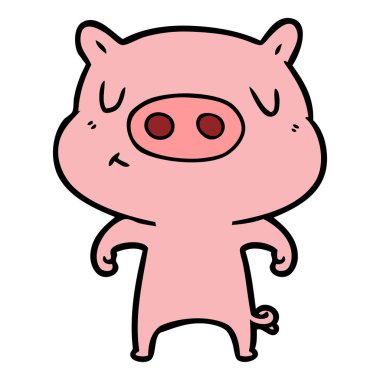 vektör çizim karikatür içerik domuz