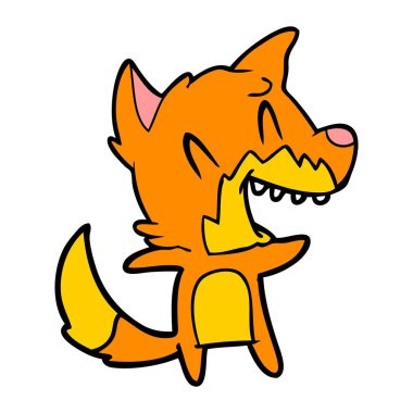 Tilki çizgi film gülen vektör çizim