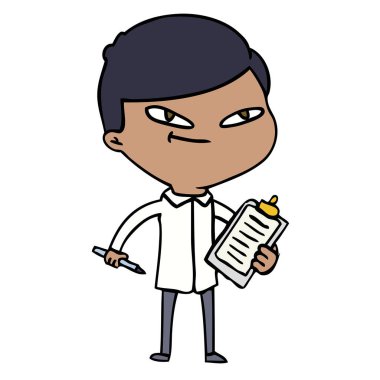 Çizgi film çocuğunun vektör çizimi