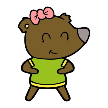 vektör çizim kadın ayı çizgi film