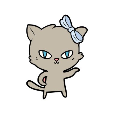 Çizgi film kedisinin vektör çizimi
