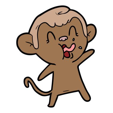 deli karikatür maymun vektör çizim