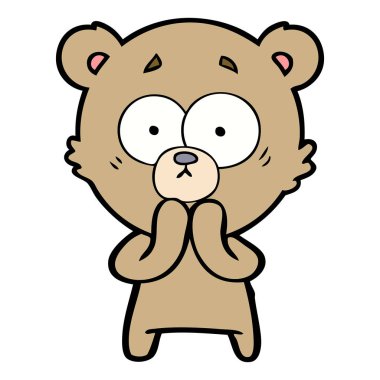 vektör çizim endişeli ayı çizgi film