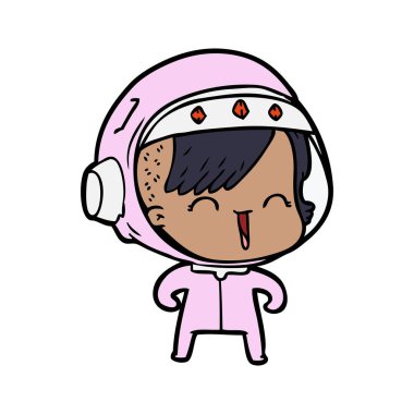 mutlu karikatür alan kız