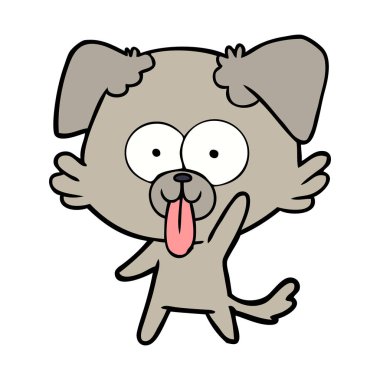 yapışkanlık dışarı dil ile karikatür köpek