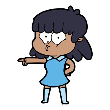 çizgi film ıslık kız işaret