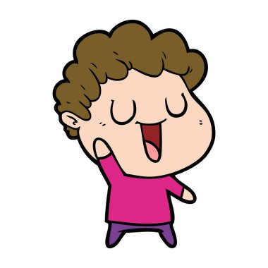 vektör çizim karikatür adam gülen