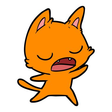 kedi karikatür konuşma vektör çizim