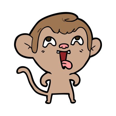 deli karikatür maymun vektör çizim