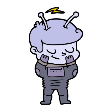 vektör çizim karikatür uzay adamı