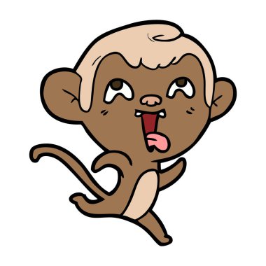 deli karikatür maymun vektör çizim