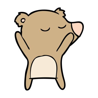 mutlu karikatür ayı vektör çizim