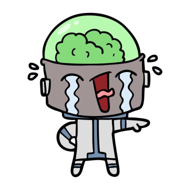 Çizgi film robotunun vektör çizimi