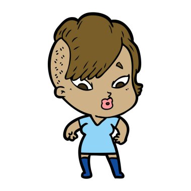 vektör çizim karikatür sürpriz kız