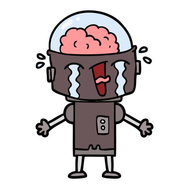 Çizgi film robotunun vektör çizimi