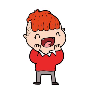 çizgi film mutlu çocuk gülüyor.