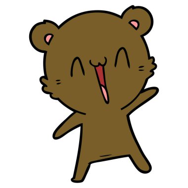 vektör çizim mutlu ayı çizgi film