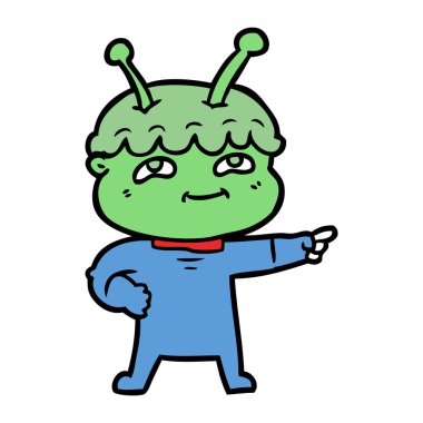 Dostu karikatür spaceman vektör çizim