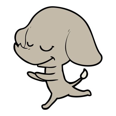 çalışan fil gülümseyen çizgi film