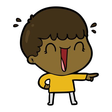 çizgi film adam işaret parmağı gülüyor