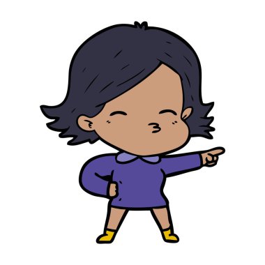 vektör çizim karikatür kadın işaret